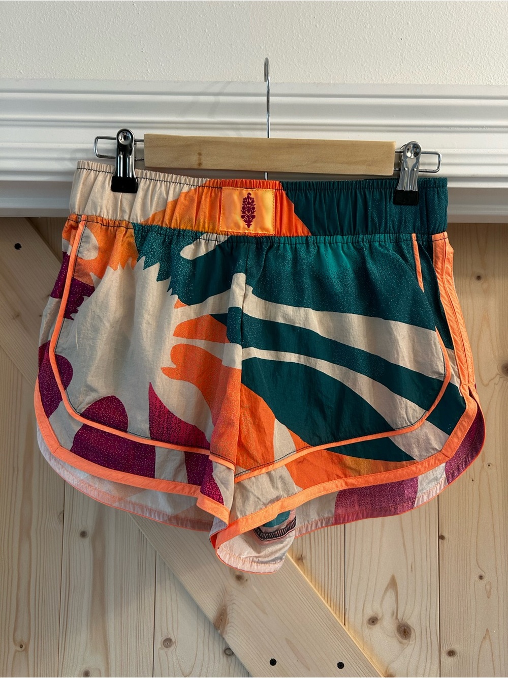 FP Movement by Free People Teal Orange Cream & Magenta Athletic Shorts